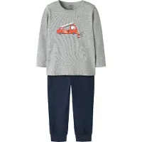 Name It Mini Nachtkledij donkerblauw / grijs gemêleerd / vuurrood