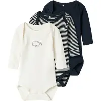 Name it Rompertje/body saffier / zwart / wit