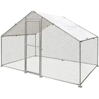 Flamingo Ren Doerak - Zilver - 2 x 3 x 2 m - Buitenren voor pluimvee en konijnen - Stevig, flexibel en eenvoudig aan te passen