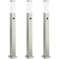 vidaXL Bolderverlichting met sensor 3 stuks 80 cm RVS IP44