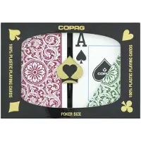 Copag Double Deck Green & Burgundy 1546 Jumbo Elite - Speelkaarten - Poker - Pvc