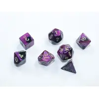 Chessex Gemini Mini-Polyhedral Black-Purple/gold Dobbelsteen Set (7 stuks)