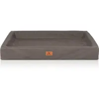 Knuffelwuff orthopedisch hondenbed Austin van kunstleer XL 105 x 80 cm bruingrijs