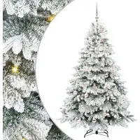 vidaXL Kunstkerstboom met 300 LED met standaard Wit 180 cm PE en PVC