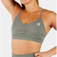 ZEUZ Dames Sport BH – Ruched Design – Fitness & Yoga - Olijfgroen - S