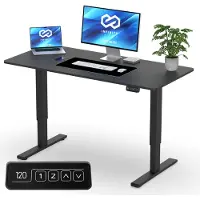 Brixy Zit Sta Bureau - Elektrisch Verstelbaar In Hoogte - 120 x 60 CM - Zwart