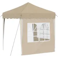 vidaXL Pop-up Feesttent 195 x 195 x 245 cm Crèmekleurig Oxford Stof