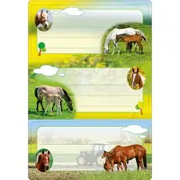 Herma Schooletiketten paarden, glitters - 10 stuks