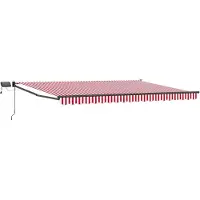 vidaXL Handbediende luifel met LED's Rood, Wit, Anthraciet 5 x 3 m