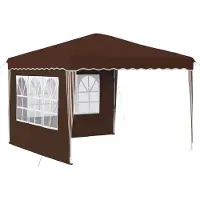 vidaXL Pop-up Feesttent 288 x 288 x 245 cm Bruin Oxford Stof