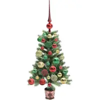 vidaXL Kerstboom met 150 LED met standaard Groen 65 cm PE