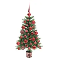vidaXL Kerstboom met 150 LED met standaard Groen 65 cm PE