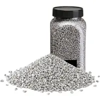 Home & Styling decoratie stenen/granulaat - 2x - 650ml - zilver - hobby steentjes