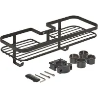 Metaltex doucherek 29x11x9cm matzwart zwart Metaal Douche- en badrekje