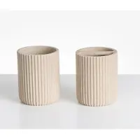 Beliani CAMANA - Badkameraccessoireset - Lichtbeige - Polyresin