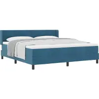 vidaXL Boxspring bed met hoofdeinde Donkerblauw 200 x 180 cm Fluweel
