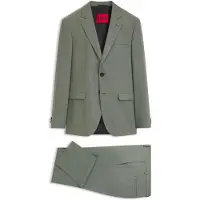 HUGO Tweedelig, extra slim-fit pak van een materiaalmix met dessin