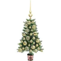 vidaXL Kerstboom met 150 LED met standaard Groen 65 cm PE