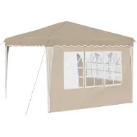 vidaXL Pop-up Feesttent 288 x 288 x 245 cm Crèmekleurig Oxford Stof