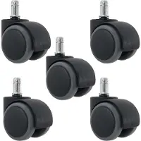 Mendler Set van 5 wielen voor bureaustoelen, model HWC-H86, stoelwielen, draagvermogen 150 kg, diameter 11 mm, kleur grijs