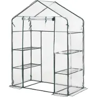 En.casa Tuinkas Hoorn met 4 planken 140x73x195 cm transparant