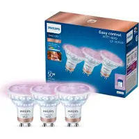 Philips Smart Lighting Spot 3-pack - Slimme Led Verlichting Gekleurd En Wit Licht Gu10 50w Wi-fi