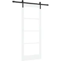 vidaXL Schuifdeur ORKDAL Wit 83 x 202 cm Massief grenenhout en glas