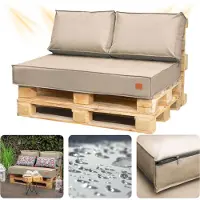 Blomster Outdoor - Tuinkussens Set voor Palletmeubels - Waterafstotend - Europallet - 120x80x15 cm