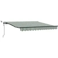 vidaXL Uitschuifbare luifel Groen en Wit 300 x 250 cm Polyester