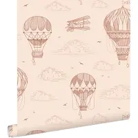 ESTAhome behang luchtballonnen terracotta roze - 50 x 900 cm - 139717
