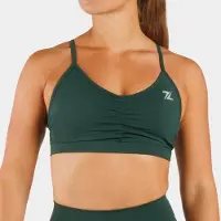 ZEUZ Dames Sport BH – Ruched Design – Fitness & Yoga - Bosgroen - L