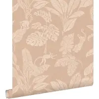 ESTAhome behang apen en jungle bladeren donker beige - 50 x 900 cm - 139859
