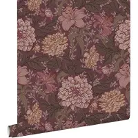 ESTAhome behang vintage bloemen donker paars - 50 x 900 cm - 131851