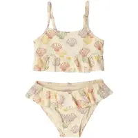 Salted Stories crop bikini met ruches ecru Meisjes Polyamide All over print - maat 110/116