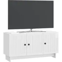 vidaXL TV Kast Hoogglans Wit 99 x 34,5 x 50 cm Bewerkt hout