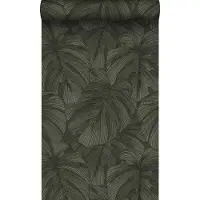 Origin Wallcoverings behang 3D-motief bladeren donkergroen - 50 x 900 cm - 347920
