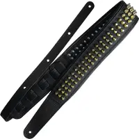 Richter 1954 Black / Golden Pan Head Studs Springbreak I Bling Bling Leren gitaar- en basband