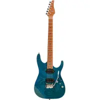Fazley Sunrise Series Seawave Transparent Blue elektrische gitaar met deluxe gigbag