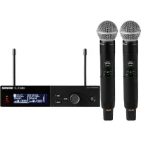 Shure SLXD24D+ /58-G65 draadloos Systeem met 2 Handheld zenders (470-606 MHz)