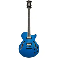 D'angelico Premium Fabrizio Sotti SS Fabrizio Blue semi-akoestische gitaar met gigbag