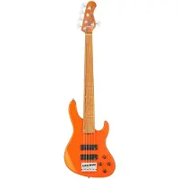 Sadowsky MetroExpress 24-5 Modern Roasted Maple Solid Candy Apple Orange Metallic High Polish 5-snarige basgitaar met gigbag