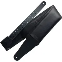 Richter 2061 Black Strapzilla V Guitar Strap Gevoerde leren gitaarband