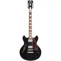 D'angelico Premier Mini DC Solid Black semi-akoestische gitaar