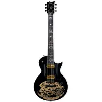 Esp Ltd WA-Warbird Black with Gold Graphic Will Adler signature elektrische gitaar met form fit case