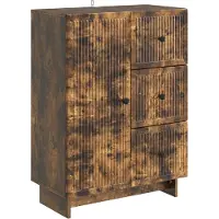 vidaXL Dressoir met lade Gerookt eiken 66 x 34,5 x 90 cm Bewerkt hout