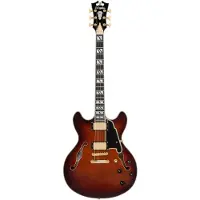 D'angelico Excel DC Amaretto Burst semi-akoestische gitaar met gigbag
