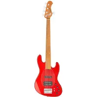 Sadowsky MetroExpress Vintage M/J Bass Roasted Maple Solid Candy Apple Red Metallic High Polish 5-snarige bas met gigbag