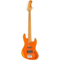 Sadowsky MetroExpress Vintage M/J Bass Roasted Maple Solid Candy Apple Orange Metallic High Polish 5-snarige bas met gigbag