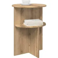 vidaXL Bijzettafel Artisanaal eiken Ø 39,5 x 55 cm Bewerkt hout