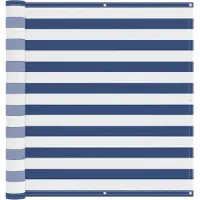vidaXL Balkonscherm Blauw en Wit 120 x 200 cm PU gecoate oxford alu
